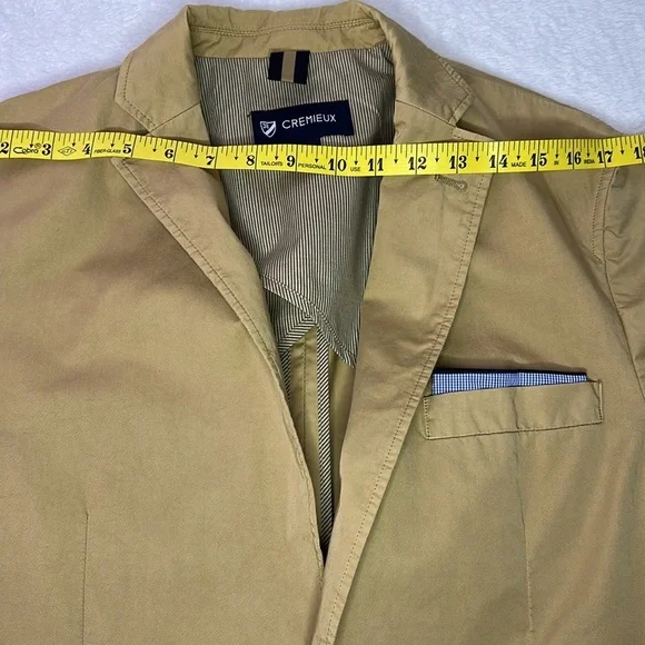 Cremieux Men’s Summer Blazer Neutral Khaki Beige Medium - Picture 9 of 12